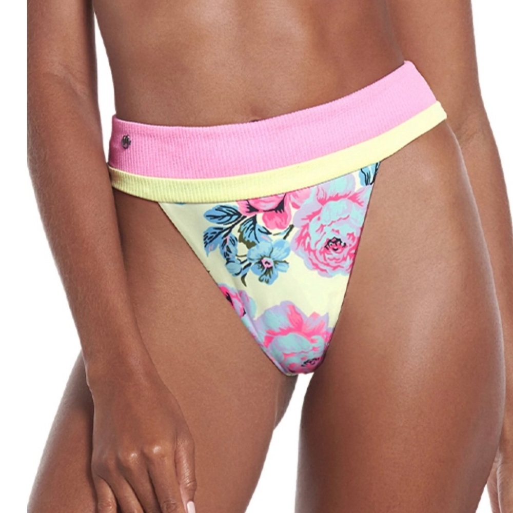 Maaji high rise  floral bikini bottom reversible